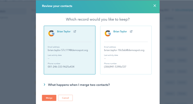 keep or merge duplicates